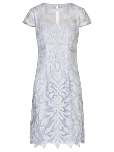 APART Cocktailkleid aufwendig bestricktes Meshkleid, hellblau, 36 von APART Fashion