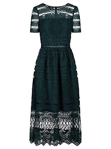 APART Fashion Cocktailkleid aus verschiedenen Spitzen, smaragd, 38, 43006 von APART Fashion