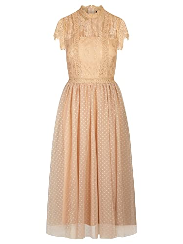 APART Fashion Cocktailkleid im oberen Part semi-transparent, beige, M von APART Fashion