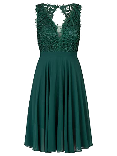 APART Cocktailkleid mit weitem Rockpart aus zartem Chiffon, Emerald, 42 von APART Fashion