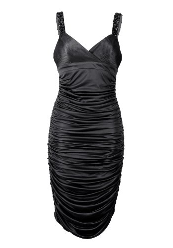 APART Damen Kleid/Knielang Kurzes Jerseykleid, Gr. 40, Schwarz (schwarz) von APART Fashion