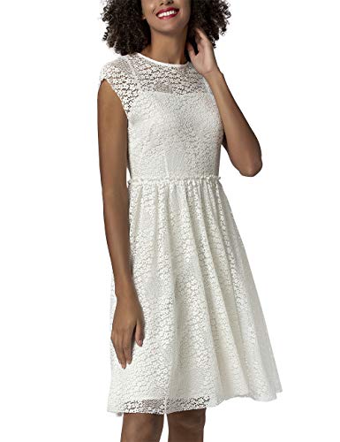 APART Fashion Damen Lace Dress Kleid, Weiß (Creme Creme), (Herstellergröße: 38) von APART Fashion