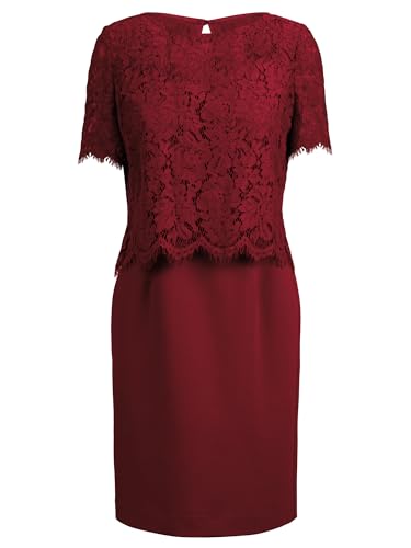 APART Etuikleid mit Spitzenjäckchen, Bordeaux, 36 von APART Fashion