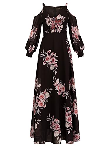 APART Fashion APART Abendkleid mit Blüten-Print, schwarz Multicolor, S, 72403 von APART Fashion