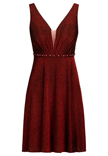 APART Fashion Cocktailkleid aus Allover glitzerndem Jersey, dunkelrot, 40, 43021 von APART Fashion