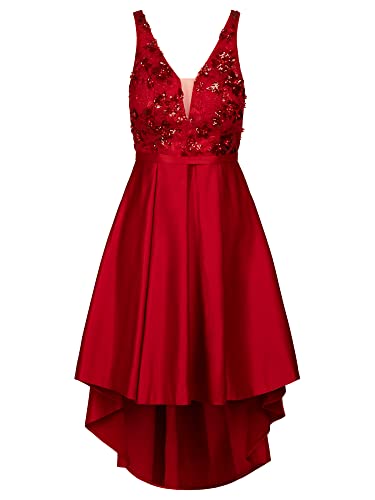 APART Fashion Cocktailkleid aus Mesh und Chiffon, rot, L Kleid von APART Fashion