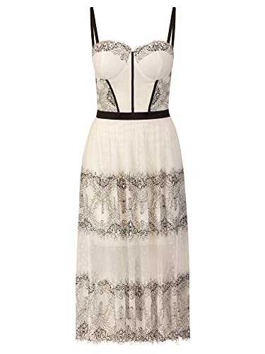 APART Fashion Damen Dress, Cream-schwarz, 38 EU von APART Fashion