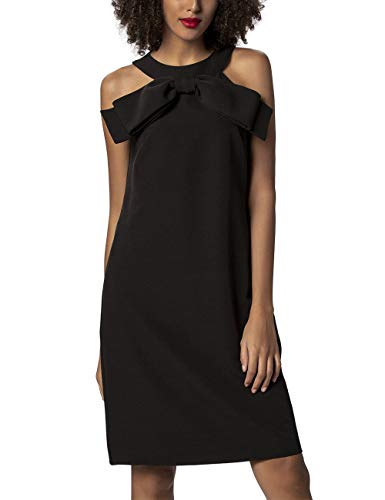 APART Fashion Damen Dress with Bow Partykleid, Schwarz (Schwarz Schwarz), (Herstellergröße: 40) von APART Fashion