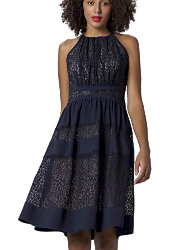 APART Fashion Damen Dress with Lace Partykleid,, per pack Blau (Nachtblau Nachtblau), 40 (Herstellergröße: 40) von APART Fashion