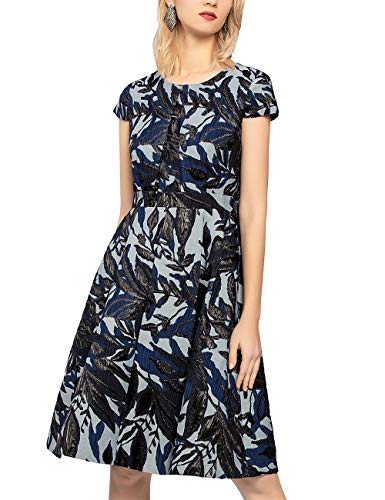 APART Fashion Damen Jacquard Dress Partykleid, Nachtblau-multicolor, 38 EU von APART Fashion