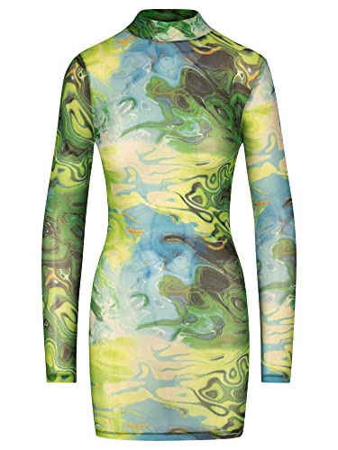 APART Fashion Damen Kleid, Grün-Multicolor, 38 EU von APART Fashion