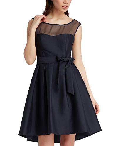 APART Fashion Damen MIDNIGHTBLUE-Dusty PINK-Print Kleid, per Pack Blau (Midnightblue Midnightblue), 40 (Herstellergröße: 40) von APART Fashion