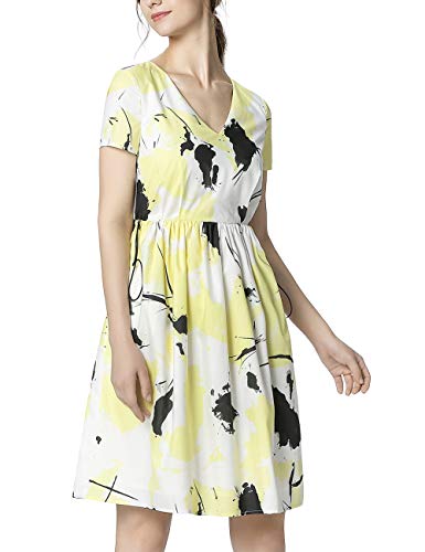 APART Fashion Damen Printed Dress Kleid, Vanille-multicolor, 36 EU von APART Fashion