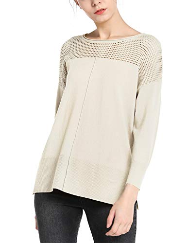 APART Fashion Damen Knitted Cut-Out Pullover, beige, S von APART Fashion