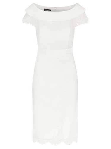 APART kurzes Hochzeitskleid mit Carmen- Ausschnitt, Creme, 44 von APART Fashion