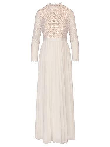 APART Hochzeitskleid im Materialmix aus weicher Spitze und Chiffon, Creme, 36 von APART Fashion