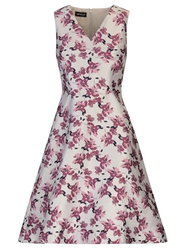 APART Jacquardkleid aus einem Jacquard mit Allover Blüten, Pflaume-Multicolor, 36 von APART Fashion