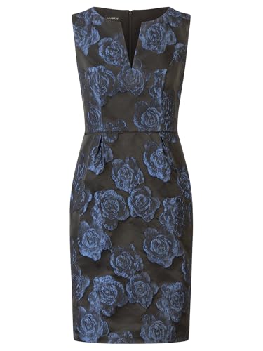 APART Jacquardkleid mit floralen Strukturen, schwarz-Nachtblau, 44 von APART Fashion