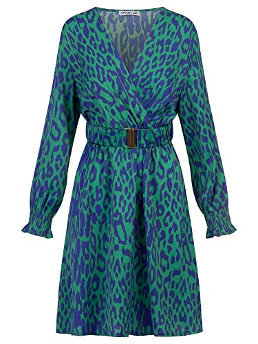 APART Fashion Damen Kleid Mit Animal-Print Dress, Blau-grün, 38 EU von APART Fashion