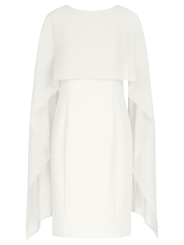 APART Kleid mit Chiffonstola aus Einer leicht strukturierten Ware und angearbeitetem Cape, Creme, 42 von APART Fashion
