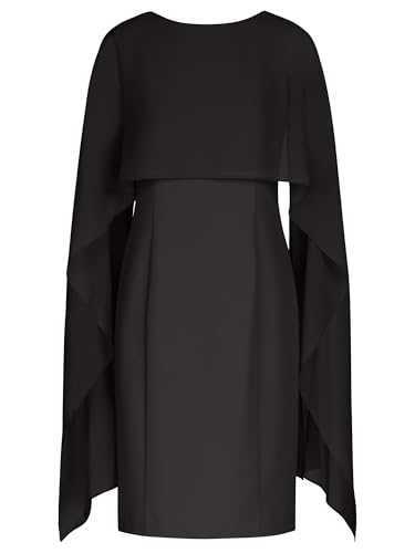 APART Kleid mit Chiffonstola aus Einer leicht strukturierten Ware und angearbeitetem Cape, schwarz, 42 von APART Fashion
