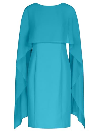 APART Kleid mit Chiffonstola aus Einer leicht strukturierten Ware und angearbeitetem Cape, türkis, 44 von APART Fashion