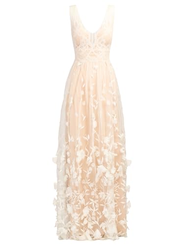 APART Langes Kleid mit Reißverschluss für einen eleganten, fließenden Look, weiß, 38 von APART Fashion