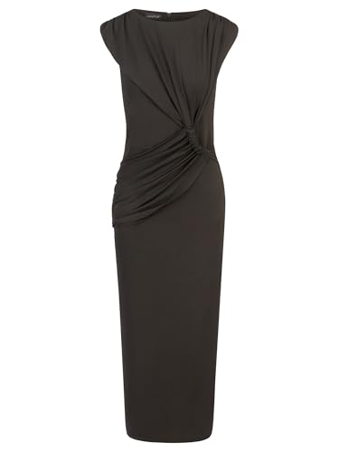 APART Midi Jerseykleid mit Drapierung und Raffdetail, schwarz, 40 von APART Fashion