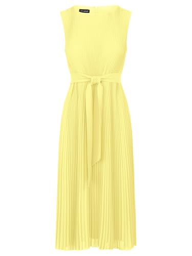 APART Midi-Plisseekleid in Midi Länge mit Allover Plissee Falten, Vanilla, 44 von APART Fashion