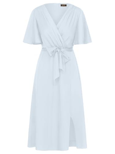 APART Midi-Satinkleid us mattschimmerndem Satin, hellblau, 40 von APART Fashion