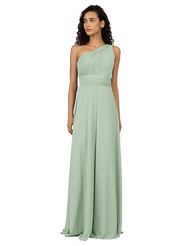 APART One-Shoulder Abendkleid mit Plissee-Drapierung vorne, Mint, 42 von APART Fashion