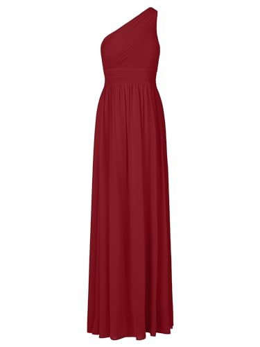 APART One-Shoulder Abendkleid mit Plissee-Drapierung vorne, Smoke-Einsatz hinten, Bordeaux, 38 von APART Fashion