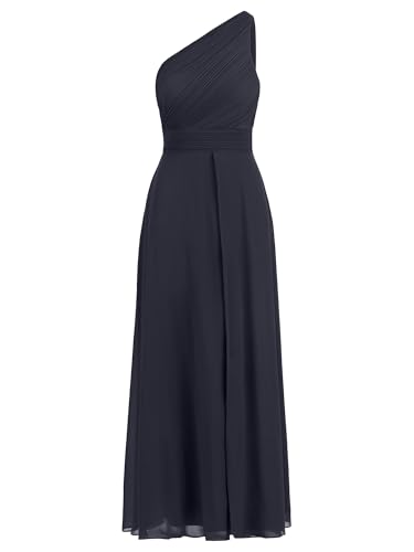 APART One-Shoulder Abendkleid mit Plisseedetail, Nachtblau, 46 von APART Fashion