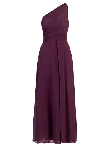 APART One-Shoulder Abendkleid mit Plisseedetail, dunkel lila, 34 von APART Fashion