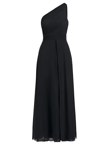 APART One-Shoulder Abendkleid mit Plisseedetail, schwarz, 46 von APART Fashion