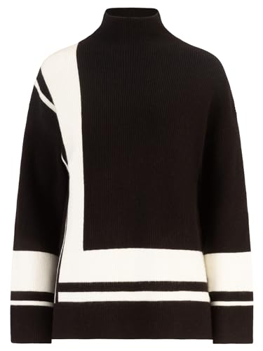APART Oversized Pullover aus Einer Soften Viskose- Mischung mit Kaschmir im Colour- Blocking Stil, schwarz-Creme, 36/38 von APART Fashion