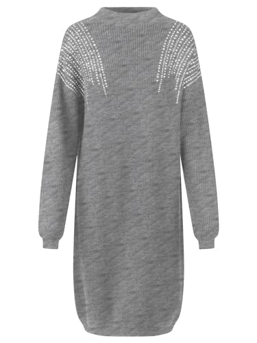 APART Oversized Strickkleid in Halbpatent gestrickt, aus Einer Soften Viskose- Mischung mit Kaschmir, grau Melange, 40/42 von APART Fashion