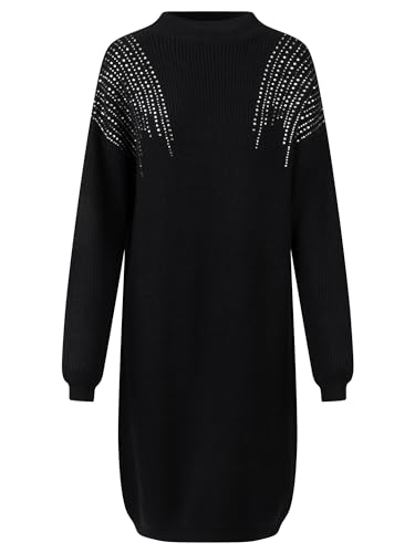 APART Oversized Strickkleid in Halbpatent gestrickt, aus Einer Soften Viskose- Mischung mit Kaschmir, schwarz, 36/38 von APART Fashion