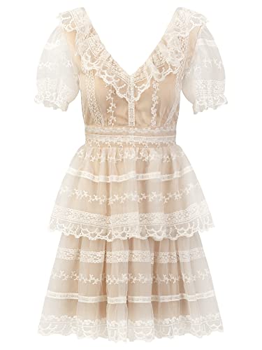ApartFashion Damen Dress, Cream, 36 EU ApartFashion Damen Dress, Cream, 36 EU von APART Fashion
