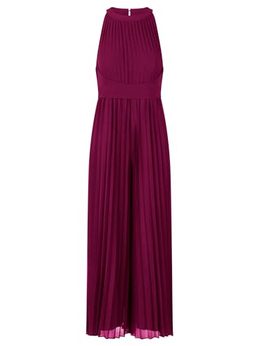 APART Plisseeoverall aus leicht körnigem, plissierten Chiffon mit Plisseefalten, Beere, 34 von APART Fashion