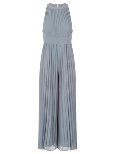APART Plisseeoverall aus leicht körnigem, plissierten Chiffon mit Plisseefalten, Rauchblau, 38 von APART Fashion