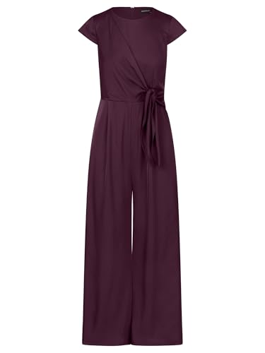 APART Satinoverall mit asymmetrischem Wickel zum Knoten, Pflaume, 44 von APART Fashion