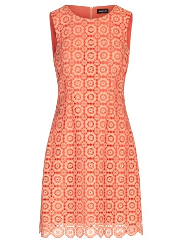 APART Spitzenkleid in Leichter A- Form aus Blüten Spitze, Koralle-Multicolor, 46 von APART Fashion