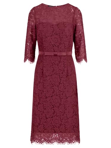 APART Spitzenkleid mit Schleifen-Gürtel, Bordeauxrot, 38 von APART Fashion