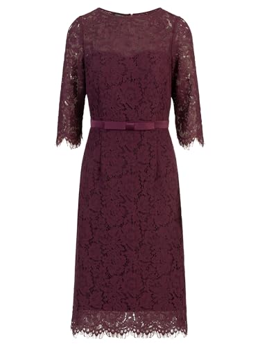 APART Spitzenkleid mit Schleifen-Gürtel, dunkel lila, 44 von APART Fashion