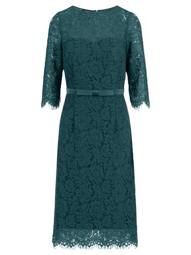 APART Spitzenkleid mit Schleifen-Gürtel, dunkelgrün, 38 von APART Fashion