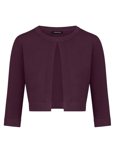 APART Strickbolero aus einem Soften Viskose Mix, Pflaume, 38 von APART Fashion