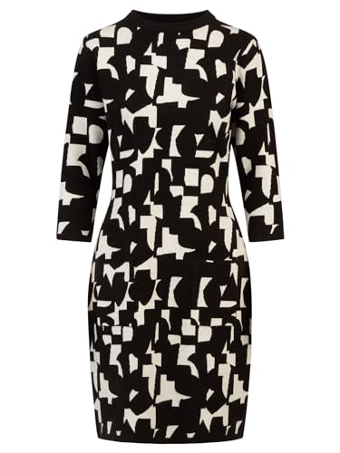 APART Strickkleid aus Einer Soften Viskose-Mischung mit Kaschmir, schwarz-Creme, 34 von APART Fashion