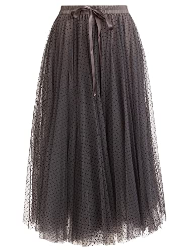 APART Fashion Damen Apart All-Over Tulle with Polka Dots Skirt, Grau, L EU von APART Fashion