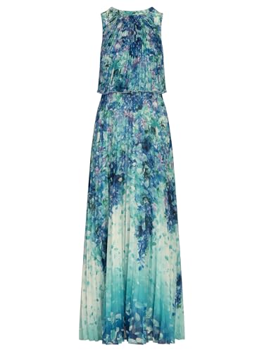 APART bedrucktes Abendkleid mit Allover Blumendruck, türkis-Multicolor, 40 von APART Fashion